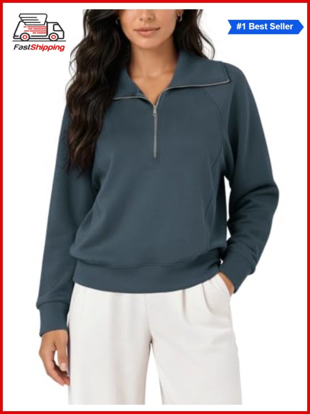 āØODODOS Modal Soft Half-Zip Collared Pullover Sweatshirt Relaxed Fit Long Sleeve